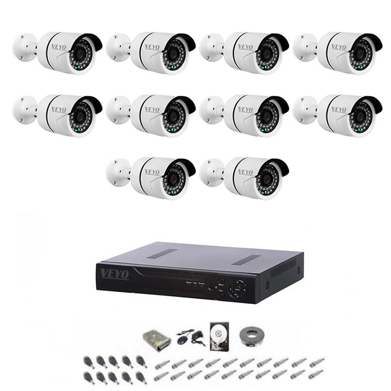 Sistem de supraveghere complet 10 camere 1080p, 2mp, ir 30 m